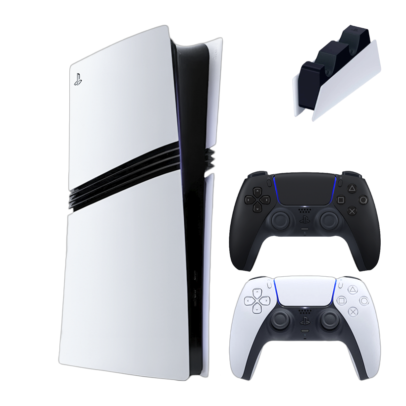 Набор Консоль Sony PlayStation 5 Pro 2TB White Новый  + Геймпад Беспроводной DualSense Midnight Black + Зарядное Устройство Проводной DualSense - Retromagaz