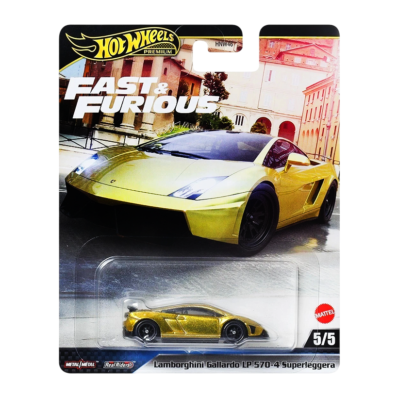 Машинка Premium Hot Wheels Lamborghini Gallardo LP 570-4 Superleggera Fast & Furious 1:64 JBM01 Gold - Retromagaz