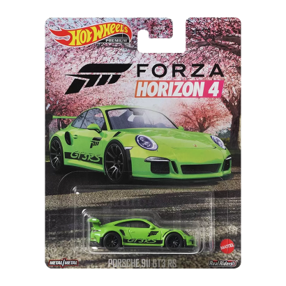 Машинка Premium Hot Wheels Porsche 911 GT3 RS 4 Forza Horizon 1:64 GRL77 Green - Retromagaz