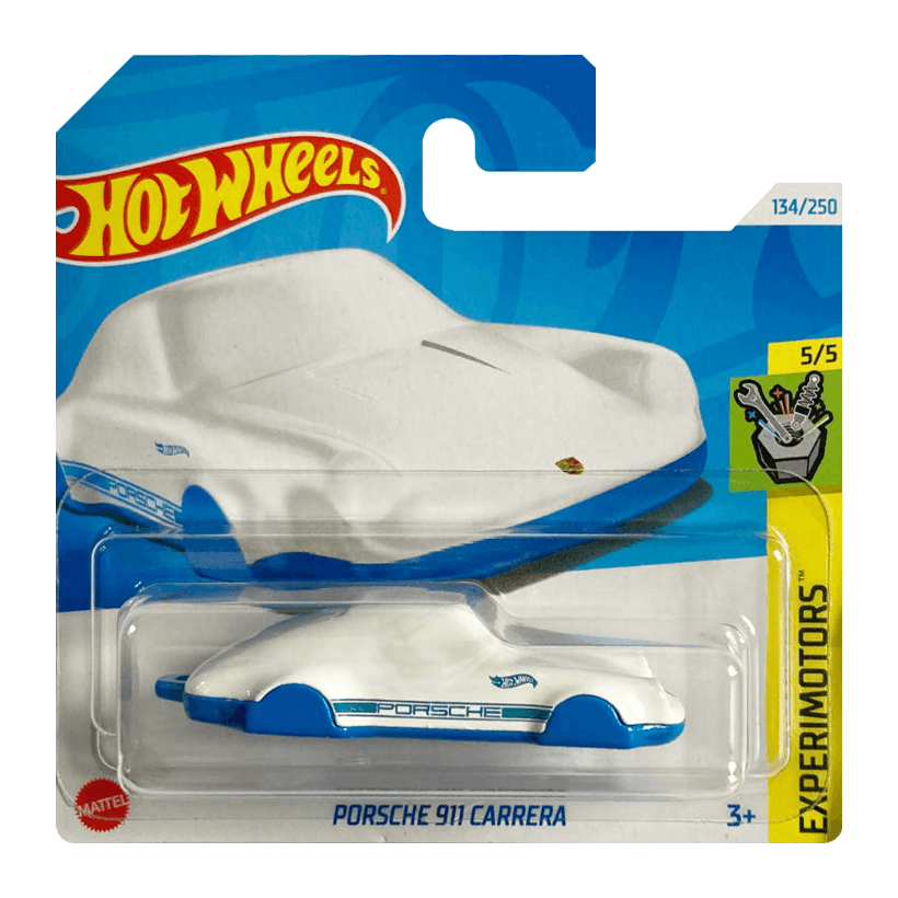 Машинка Базовая Hot Wheels Porsche Porsche 911 Carrera Clip Experimotors 1:64 HTD78 White - Retromagaz