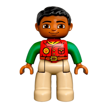 Фігурка Lego Boy Tan Legs Red Shirt Duplo 47394pb216 Б/У - Retromagaz