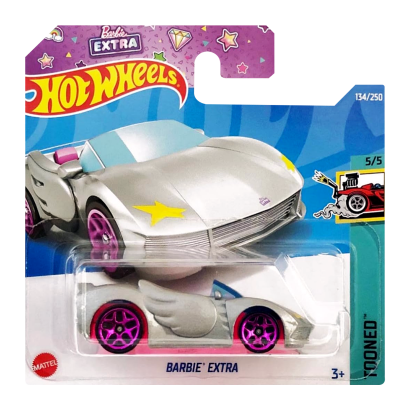 Машинка Базова Hot Wheels Barbie Extra Tooned 1:64 HCT35 Metallic Silver - Retromagaz