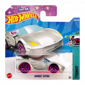 Машинка Базова Hot Wheels Barbie Extra Tooned 1:64 HCT35 Metallic Silver - Retromagaz