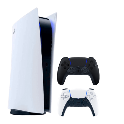 Набор Консоль Sony PlayStation 5 Digital Edition 825GB White Новый  + Геймпад Беспроводной DualSense Midnight Black - Retromagaz
