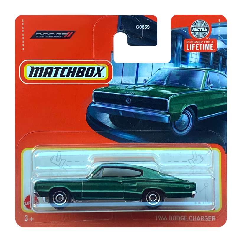 Машинка Велике Місто Matchbox 1966 Dodge Charger Showroom 1:64 HVN82 Dark Green - Retromagaz