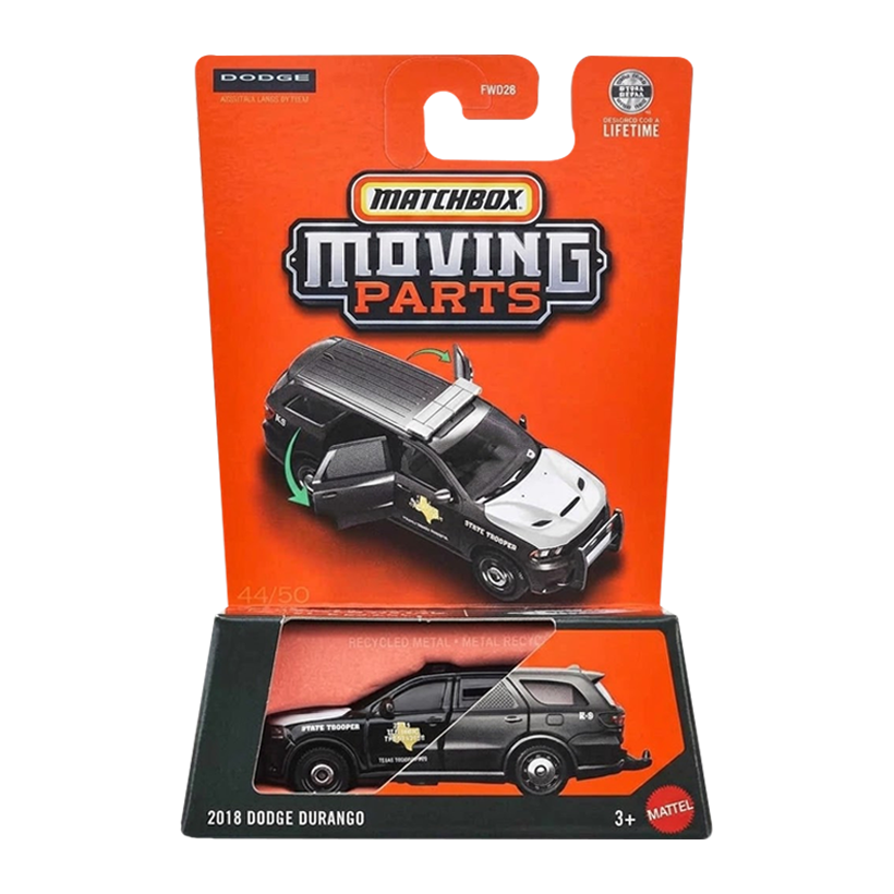 Тематична Машинка Matchbox 2018 Dodge Durango Moving Parts 1:64 JRM97 Black - Retromagaz