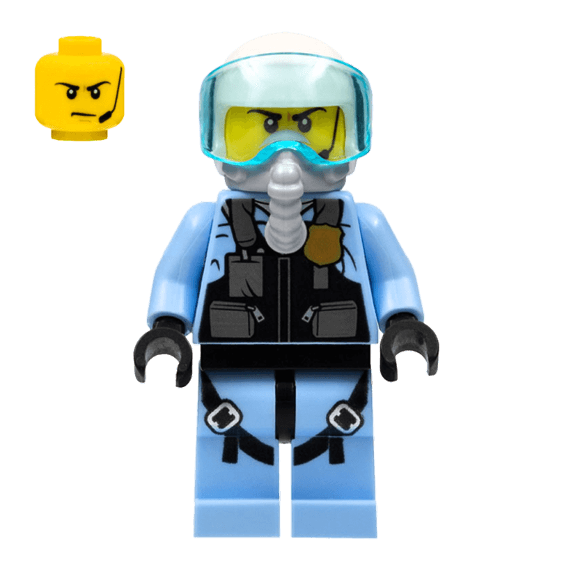 Фігурка Lego Police 973pb3376 Sky Police Jet Pilot with Oxygen Mask and Headset City cty0997 1 Б/У - Retromagaz