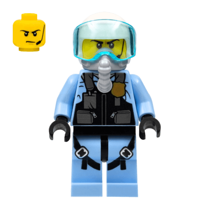 Фігурка Lego Police 973pb3376 Sky Police Jet Pilot with Oxygen Mask and Headset City cty0997 1 Б/У - Retromagaz