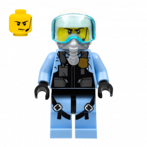 Фигурка Lego 973pb3376 Sky Police Jet Pilot with Oxygen Mask and Headset City Police cty0997 1 Б/У