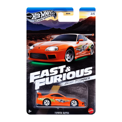 Тематическая Машинка Hot Wheels Toyota Supra Brian O'Conner Fast & Furious 1:64 JBY30 Orange - Retromagaz