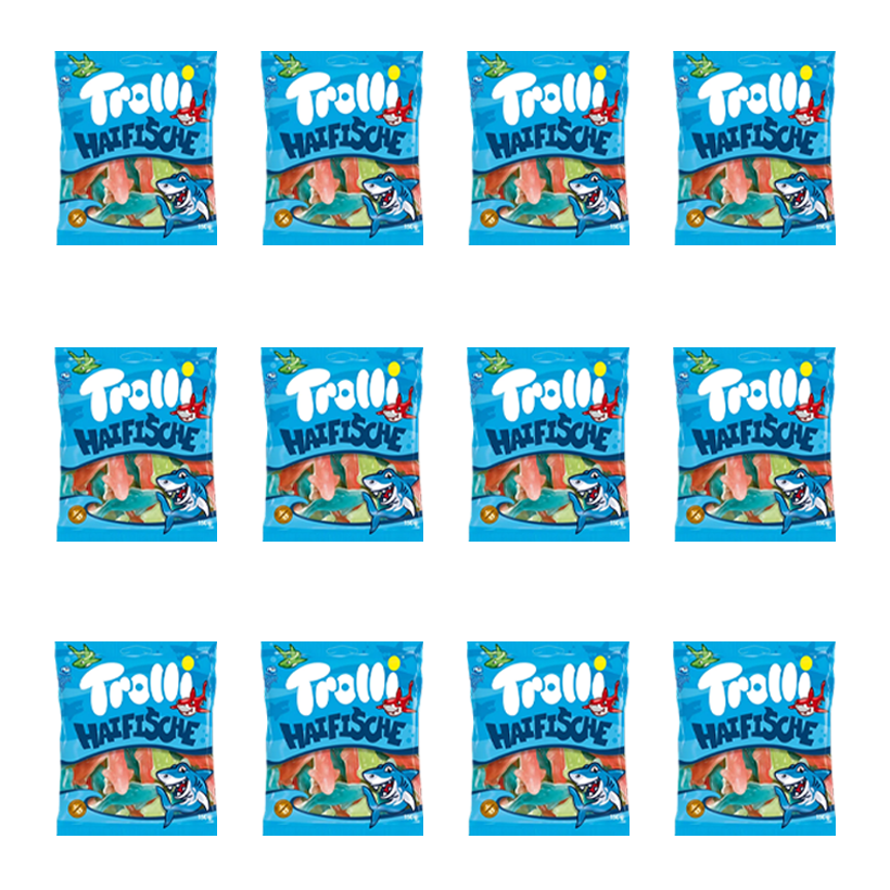 Набор Конфеты Жевательные 12шт Trolli Sharks 150g - Retromagaz