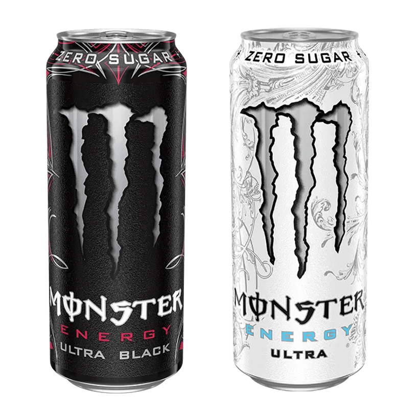 Набор Монохром (Напиток Энергетический Monster Energy Ultra Black + Ultra White) - Retromagaz