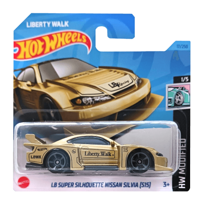 Машинка Базовая Hot Wheels Liberty Walk LB Super Silhouette Nissan Silvia (S15) Modified 1:64 HKK47 Gold - Retromagaz