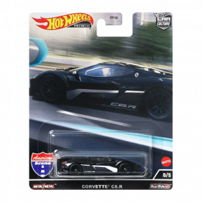 Машинка Premium Hot Wheels Corvette C8.R Chase American Scene 1:64 HCK06 Black - Retromagaz