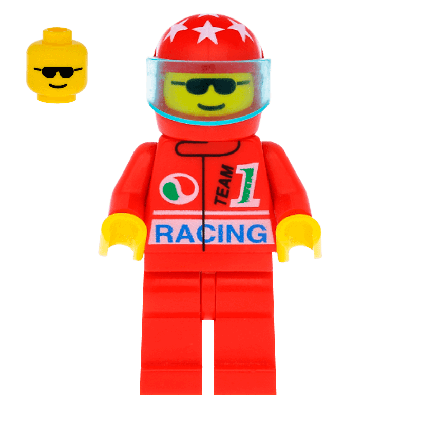 Фігурка Lego Race 973px36 Red Helmet 7 White Stars City oct026 Б/У - Retromagaz