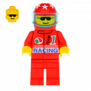 Фигурка Lego Race 973px36 Red Helmet 7 White Stars City oct026 Б/У - Retromagaz