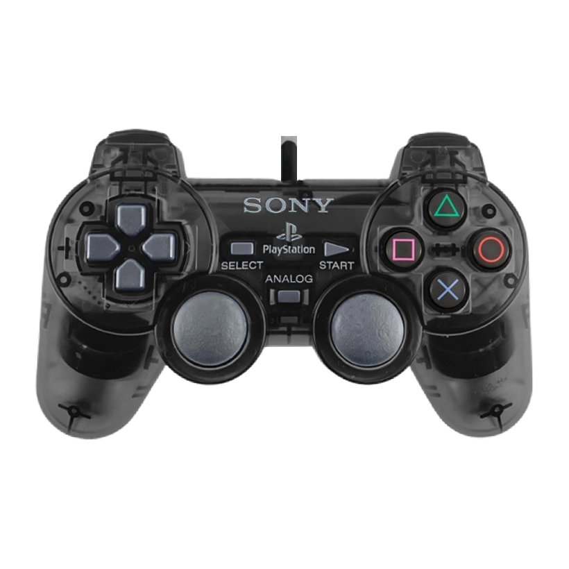 Геймпад Проводной Sony PlayStation 1 SCPH-1200 DualShock Smoke Clear Grey 2m Б/У - Retromagaz
