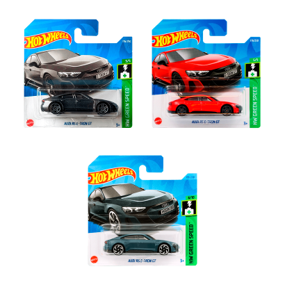 Набір Машинка Базова Hot Wheels Audi RS E-Tron GT HKH58 Dark Grey + HCX39 Red + HCR99 Grey - Retromagaz