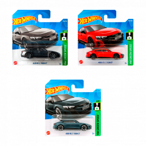 Набір Машинка Базова Hot Wheels Audi RS E-Tron GT HKH58 Dark Grey + HCX39 Red + HCR99 Grey - Retromagaz