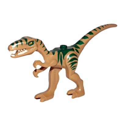 Фигурка Lego Coelophysis Gallimimus with Dark Green Stripes and Yellow Eyes Animals Динозавр 98166pb01 4656225 6018273 Dark Tan Б/У - Retromagaz