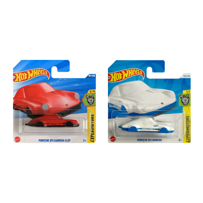 Набор Машинка Базовая Hot Wheels Porsche Porsche 911 Carrera Clip Experimotors 1:64 JBB12 Red  + White - Retromagaz