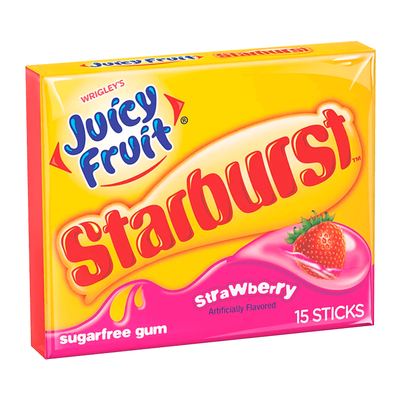 Жувальна Гумка Wrigley’s Juicy Fruit Starburst Strawberry 15 sticks - Retromagaz