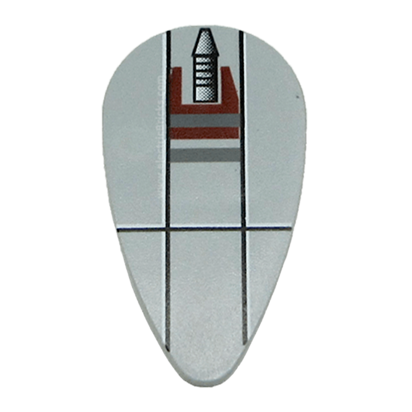 Оружие Lego Star Wars Shield Ovoid with SW Small Rocket at Top Pattern 2586px6 4262520 Light Bluish Grey Б/У - Retromagaz