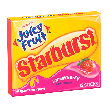 Жевательная Резинка Wrigley’s Juicy Fruit Starburst Strawberry 15 sticks - Retromagaz