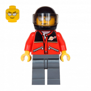 Фігурка Lego City People 973pb0298 Red Jacket with Zipper Pockets and Classic Space Logo twn060 Б/У Нормальний