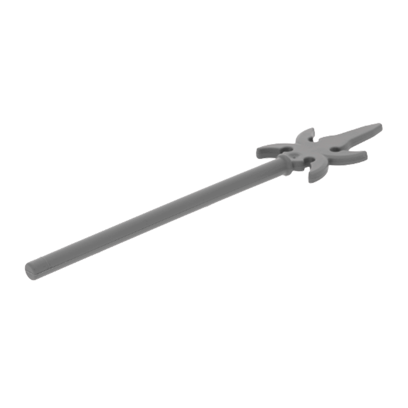 Зброя 2шт Lego Спис Pike with 4 Side Blades 43899 4183916 4210886 Dark Bluish Grey Б/У - Retromagaz