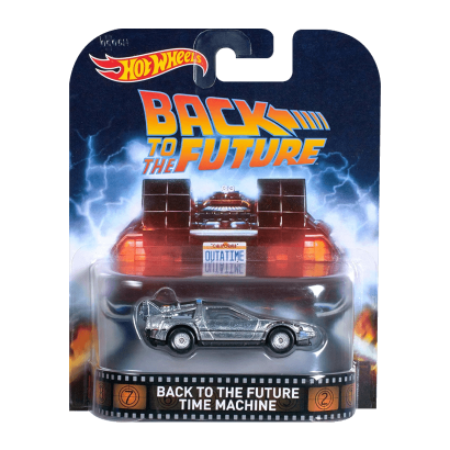 Машинка Premium Hot Wheels Delorean Back to the Future Time Machine Rep. Entertainment 1:64 DJF49 Silver - Retromagaz