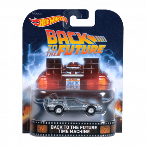 Машинка Premium Hot Wheels Delorean Back to the Future Time Machine Rep. Entertainment 1:64 DJF49 Silver