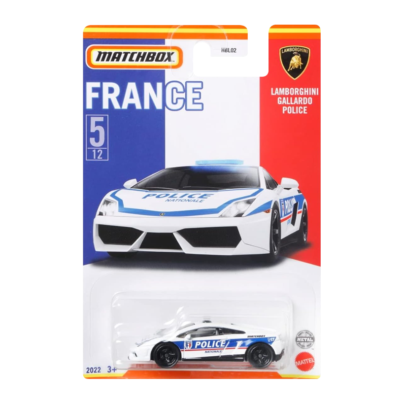 Тематична Машинка Matchbox Lamborghini Gallardo Police France 1:64 HBL08 White - Retromagaz