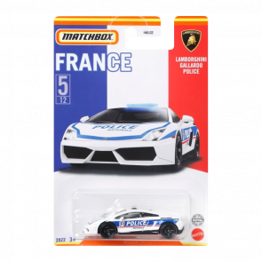 Тематическая Машинка Matchbox Lamborghini Gallardo Police France 1:64 HBL08 White