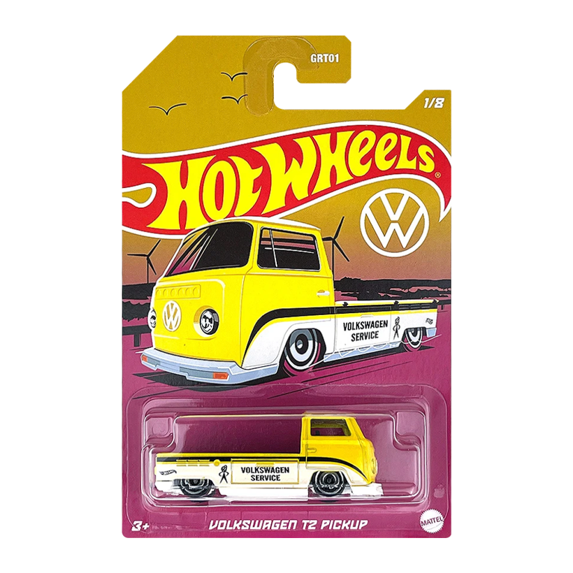 Тематическая Машинка Hot Wheels Volkswagen T2 Pickup Volkswagen 1:64 HDH40 Yellow - Retromagaz