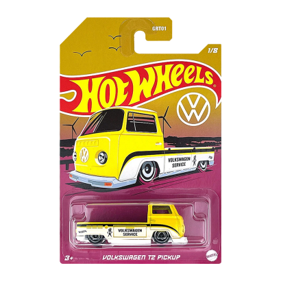 Тематическая Машинка Hot Wheels Volkswagen T2 Pickup Volkswagen 1:64 HDH40 Yellow - Retromagaz