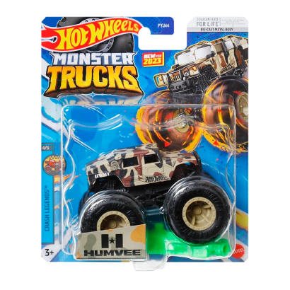 Машинка-Позашляховик Hot Wheels Humvee Monster Truck Crash Legends 1:64 HKM39 Tan - Retromagaz