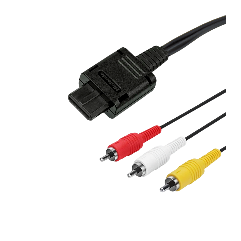 Кабель Nintendo N64 GameCube SNES 3RCA - AV Multi Out Black 1.8m Б/У - Retromagaz