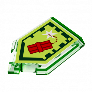 Плитка Lego Pentagonal Nexo Power Shield Pattern Dynamighty Модифікована Декоративна 2 x 3 22385pb028 6133484 6247408 Trans-Bright Green 4шт Б/У