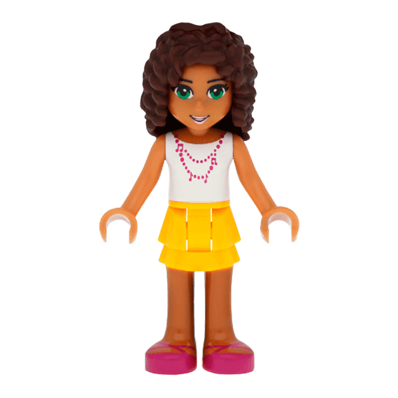 Фігурка Lego Girl Andrea Bright Light Orange Layered Skirt Friends frnd132 2 Б/У - Retromagaz