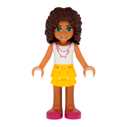 Фигурка Lego Andrea Bright Light Orange Layered Skirt Friends Girl frnd132 1 Б/У - Retromagaz