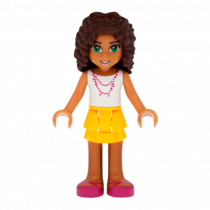 Фігурка Lego Friends Girl Andrea Bright Light Orange Layered Skirt frnd132 1 Б/У - Retromagaz