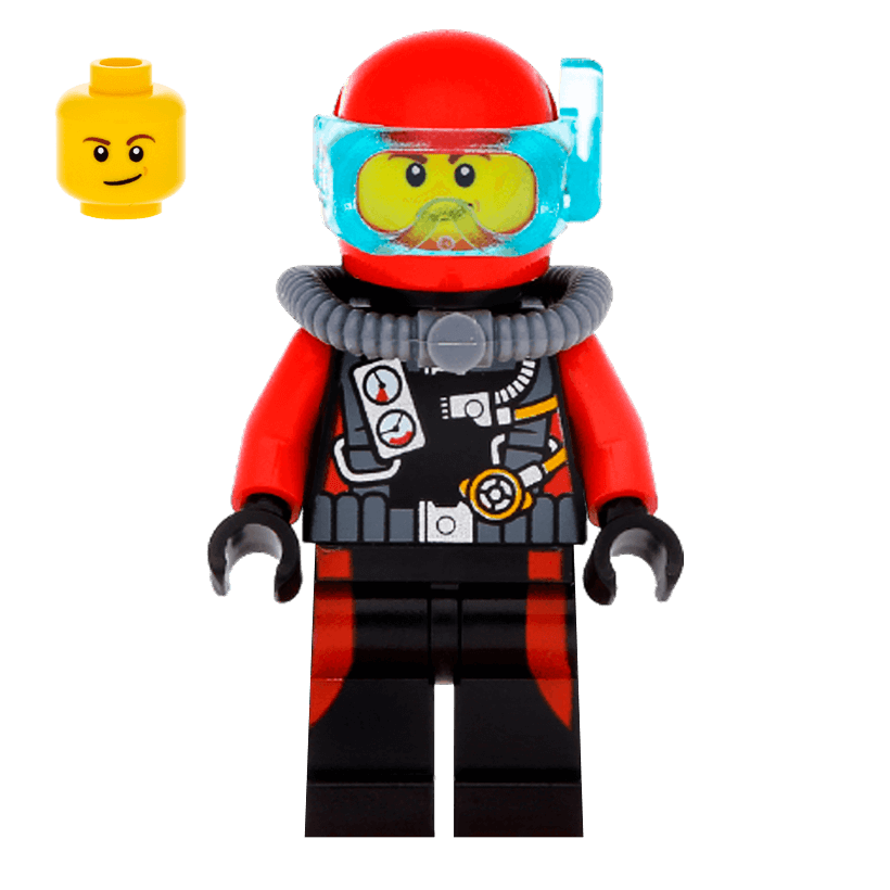 Фігурка Lego Deep Sea Explorers 973pb2015 Scuba Diver Male City cty0558 Б/У - Retromagaz