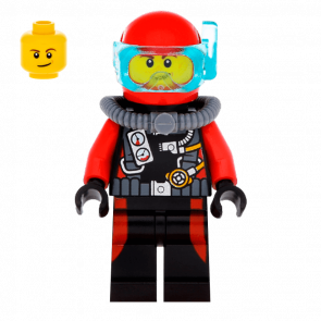 Фігурка Lego City Deep Sea Explorers 973pb2015 Scuba Diver Male cty0558 1шт Б/У Хороший