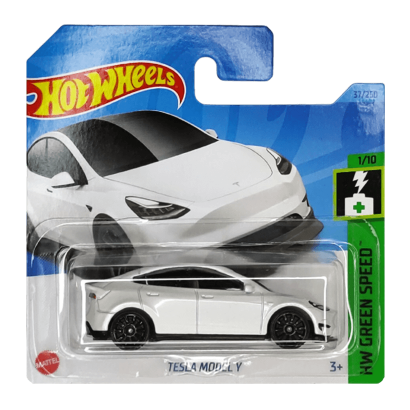 Машинка Базовая Hot Wheels Tesla Model Y Green Speed 1:64 HKG28 White - Retromagaz