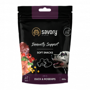 Ласощі для Собак Savory Soft Snacks Immunity Support Качка та Шипшина 200g - Retromagaz