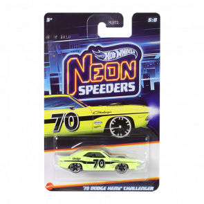 Тематична Машинка Hot Wheels '70 Dodge Hemi Challenger Neon Speeders 1:64 JKX97 Yellow - Retromagaz