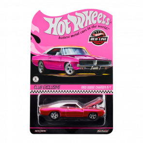 Машинка Premium Hot Wheels 1969 Dodge Charger R/T Red Line Club RLC 1:64 JCP32 Pink - Retromagaz