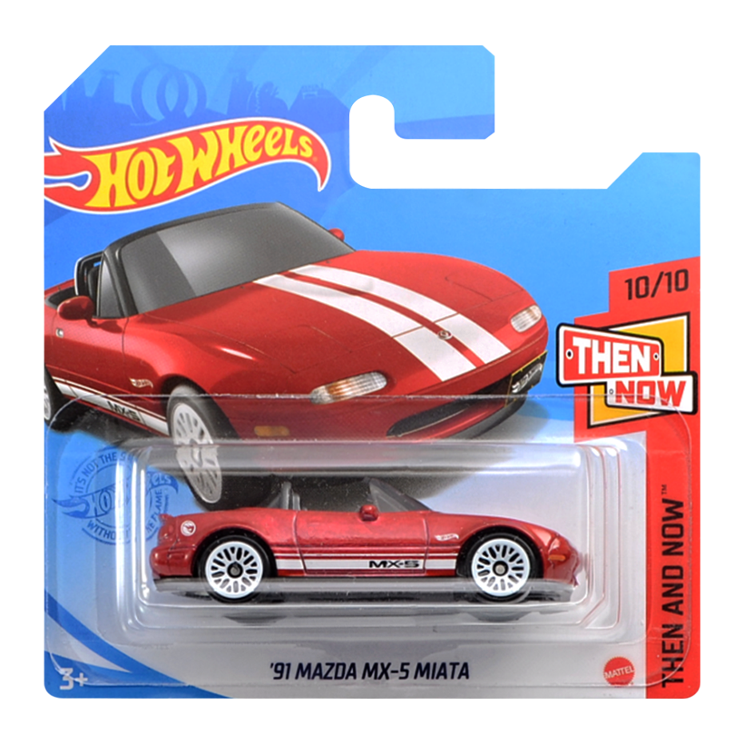 Машинка Базовая Hot Wheels '91 Mazda MX-5 Miata Treasure Hunts Then and Now 1:64 GTC93 Red - Retromagaz