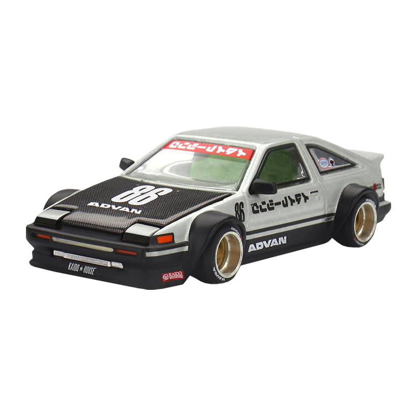 Машинка Premium Kaido House x MiNI GT Toyota AE86 Sprinter Trueno Kaido Street V2 1:64 KHMG218 White - Retromagaz